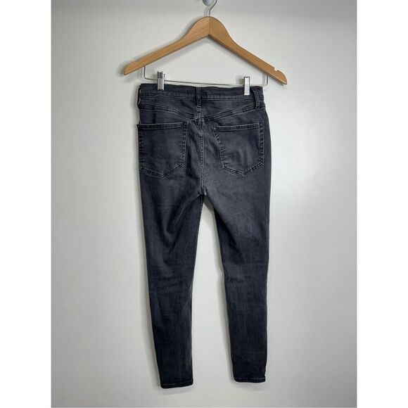 Free People Jeans Womens Mid Rise Distressed Dark Wash Size 28 - Picture 2 of 7